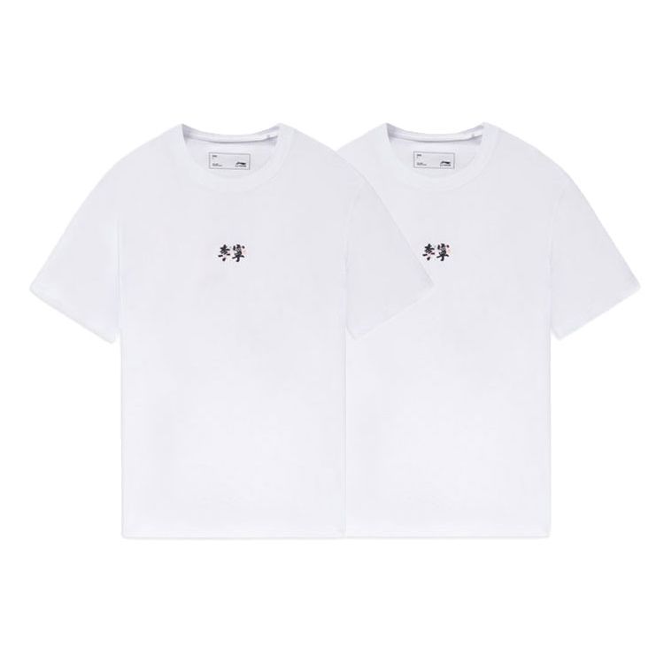 Li-Ning Sakura Series SS22 Solid Color Round Neck Casual Short Sleeve T-Shirt Unisex Tops White AHSS917-1