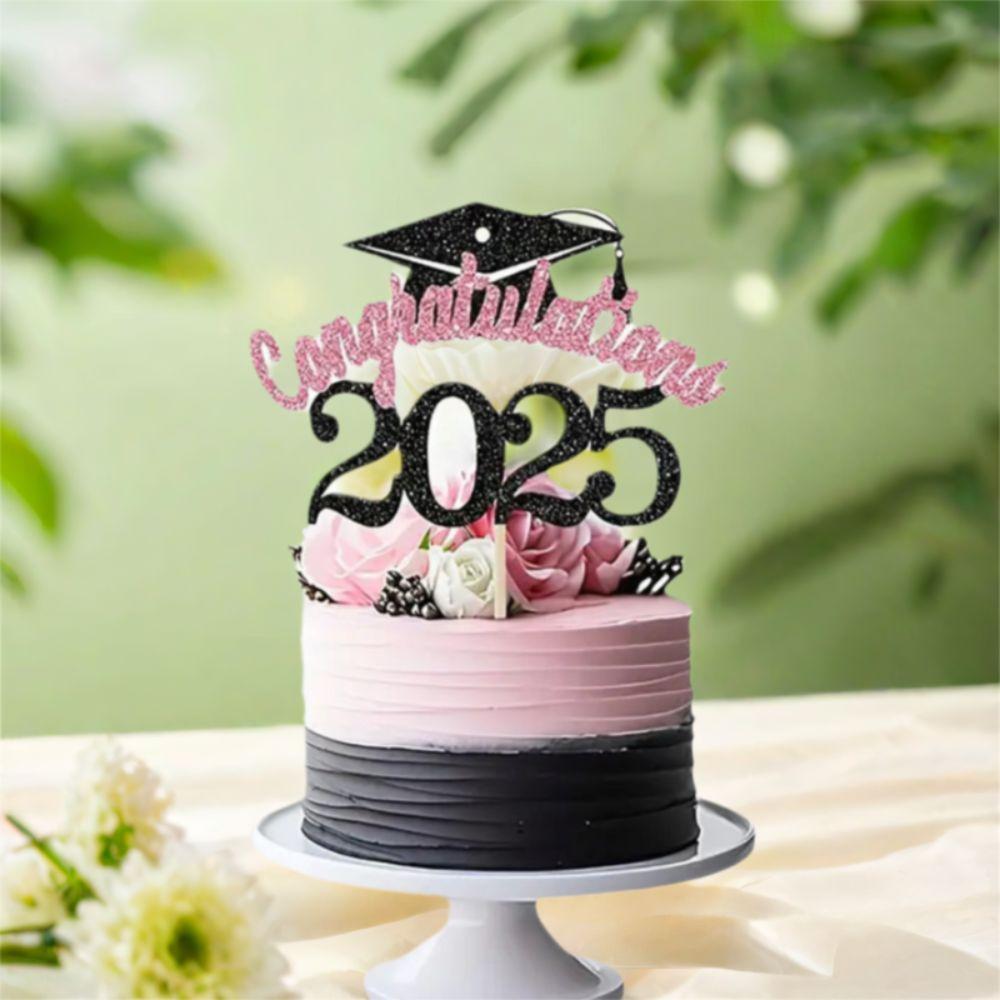 5pcs Handmade 2025 Graduation Cake Topper Set Graduation Cupcake Toppers  Party Cake Decorations
