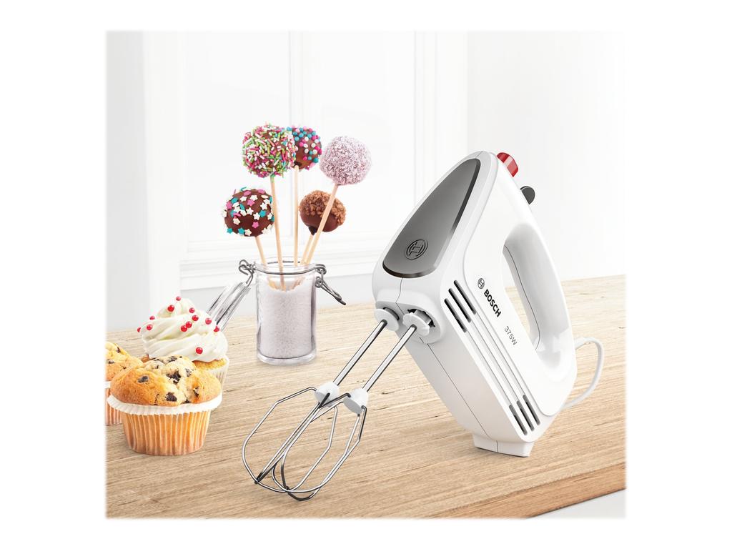 Bosch | Handmixer | MFQ22100 CleverMixx | Handmixer | 375 W | Geschwindigkeiten: 4 | Turbo-Modus | Weiß/Dunkelgrau