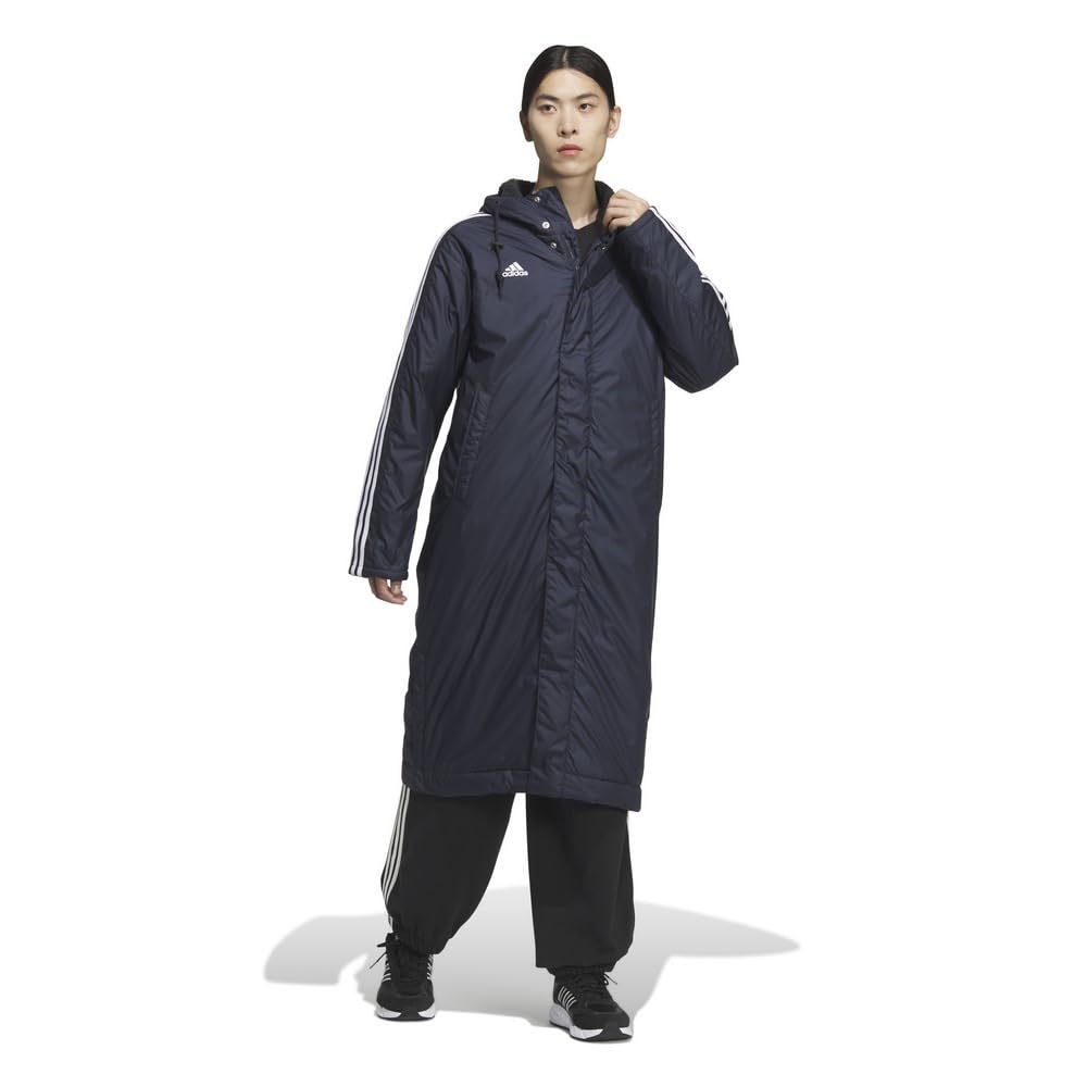 Adidas Long Boa Legend Ink Size M Men's 3-Stripes Coat, KWX71, (JG8513),