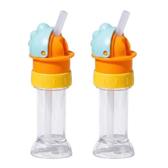 Water Bottle Straw Lid Leak-Proof Adapter for Kids Adults Portable Conversion Cap with Built-in Straw And Flip-Top Spill Resistant Lid Fits Most