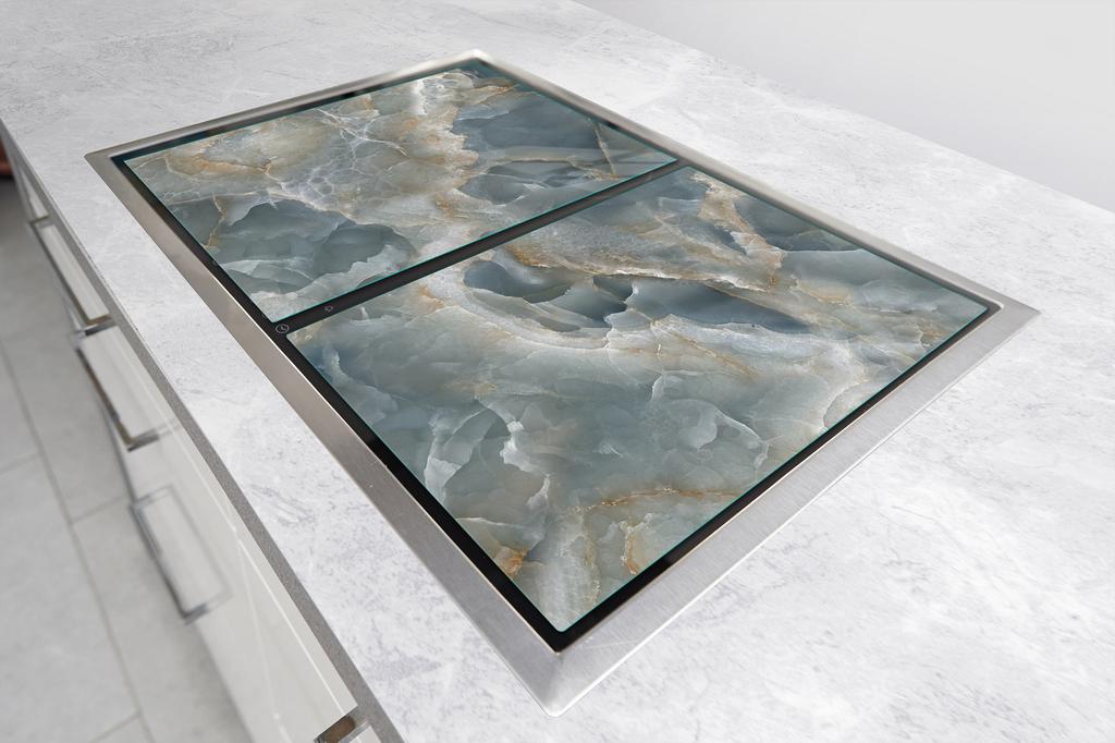 PIANO COTTURA IN VETRO PROTEZIONE 75x52 MARMO