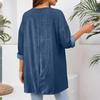 Fashionable Ladies Street Casual Denim V-Neck Top