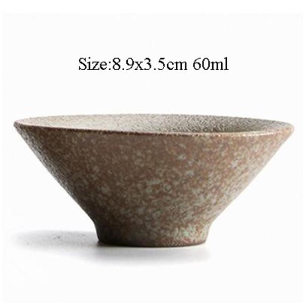 Ceramic Tea Cup Coarse Pottery Japanese Style Black Pottery Kung Fu Tea Set
