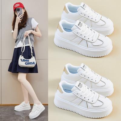 Spring Little White Shoes New Female Students Platform Heightening Casual Shoes Board Shoes