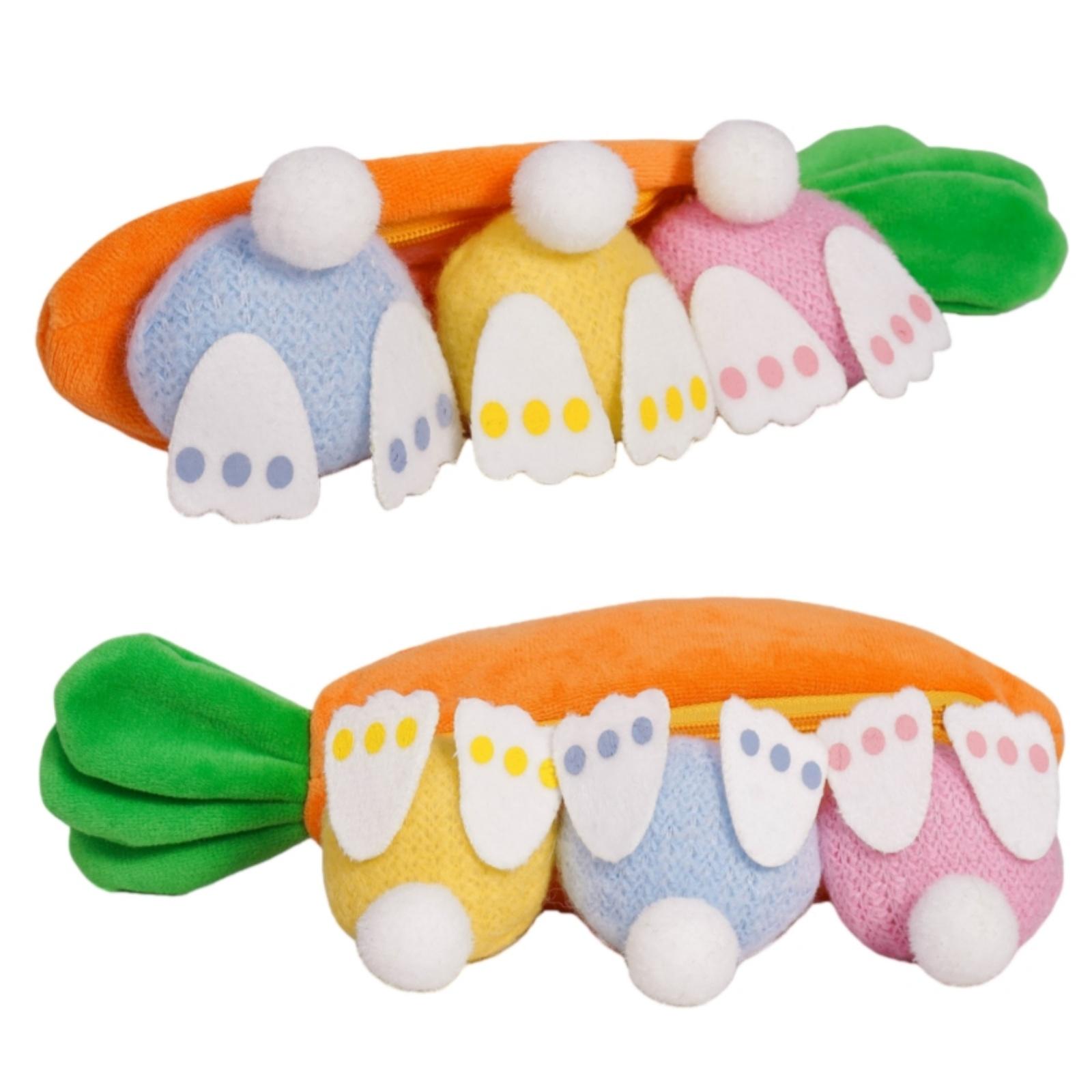 Easter Carrot Bunnies Toy Set With Zipper Pouch, Holiday Decoration And Gift,Easter Creative Zipper Carrot Bunny Butt Doll Decoration