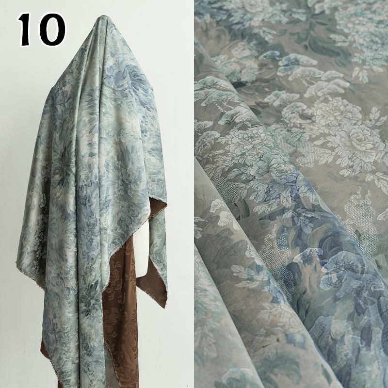 50*143cm Chinese Style Jacquard Rayon Fabric Luxury Xiangyun Yarn Drape Fabric For Diy Sewing Qipao Cheongsam Hanfu Dress Coat