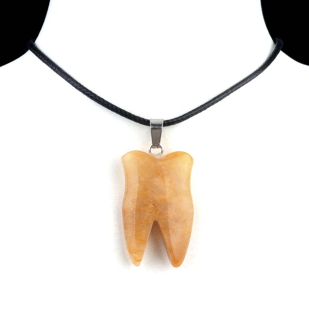 Ciondolo personalizzato in pietra naturale a forma di dente piccolo ciondolo per la creazione di gioielli fai da te collana orecchini accessorio