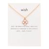 Inlaid Zircon Lucky Clover Pendant Card Necklace Jewelry Bring Greeting Cards and Gifts