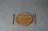 RIVERET Large Dinner Plate and Cutlery Set, Bamboo, Dishwasher Safe, Brown, RV-406BSF