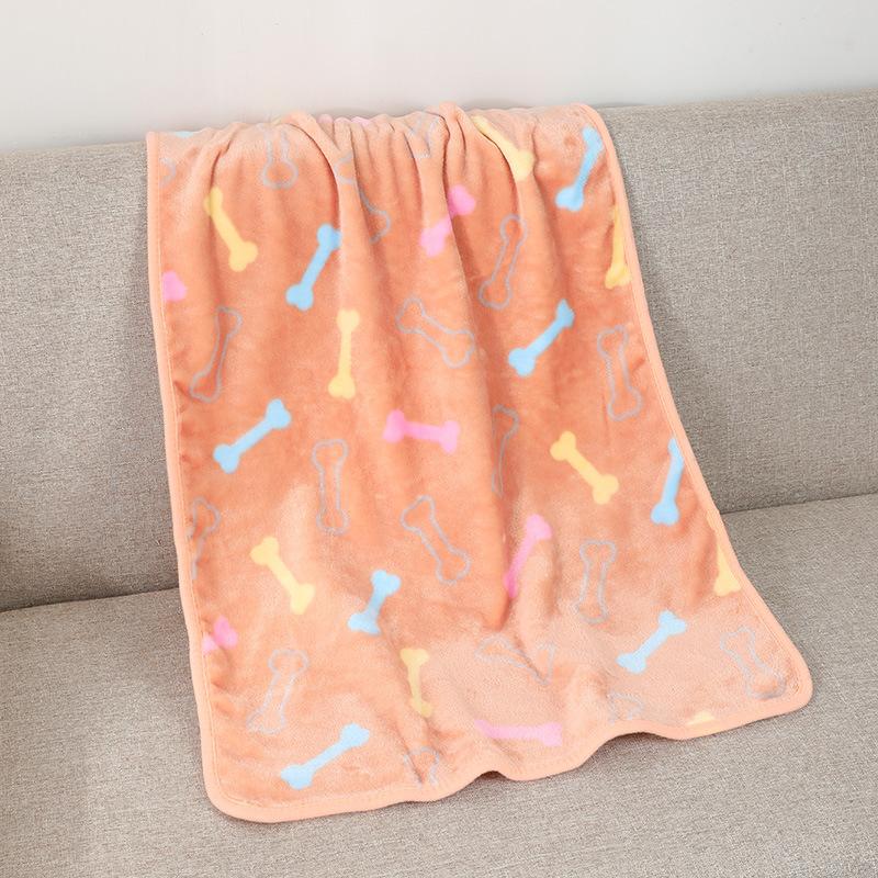 Dog Blanket Winter Autumn Warm Lightweight Soft Fluffy Coral Fleece Cat Puppy Bed Mat Pet Sleeping