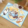 Cute Animal Silicone Diatomite Spillproof Pet Feeding Mat For Dining And Feeding