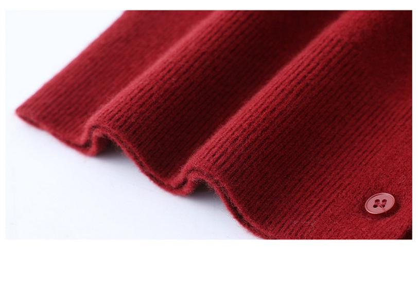 Women's Pure Wool Knit Cardigan - Spring Fashion Casual Round Neck Sweater for Middle-aged Mothers, Autumn/Winter Outerwear