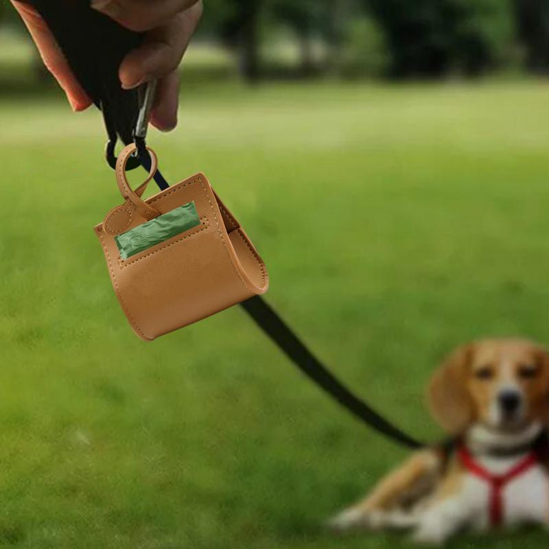 PU Dog Poop Bag Dispenser Portable Pet Waste Bag Dispenser Multipurpose Outdoor Dog Poop Bag Holder Square Poop Bag Holder