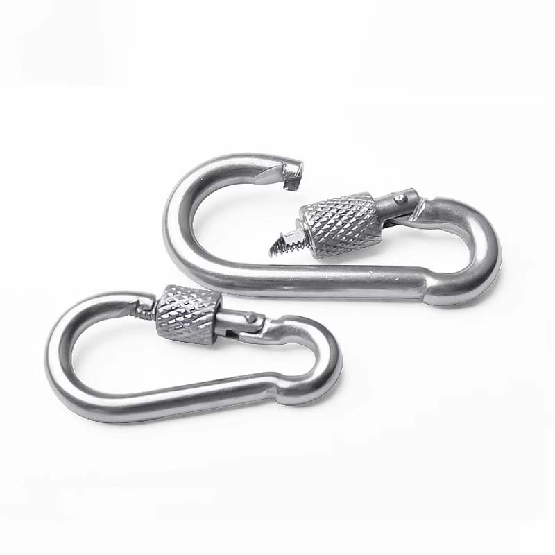 1-2pcs 304 Stainless Steel Spring Snap Multifunctional Carabiner Quick Link Lock Hook With Screw Nut M4 M5 M6 M7 M8 M9 M10