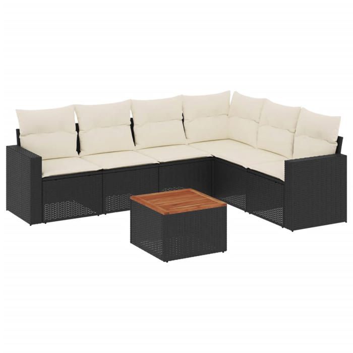 VidaXL Salon de Jardin avec Coussins 7 pcs, Canapés avec Pieds Réglables, Ensemble de Meubles d'Extérieur Patio Terrasse, 3224138