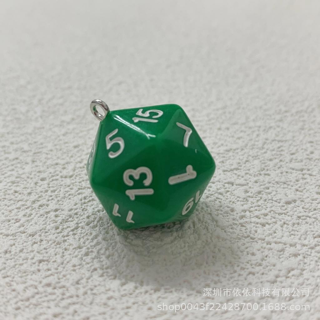 Manufacturer's real shot 20-sided sieve dice transparent solid color multi-sided dice bag pendant earrings keychain DIY accessories