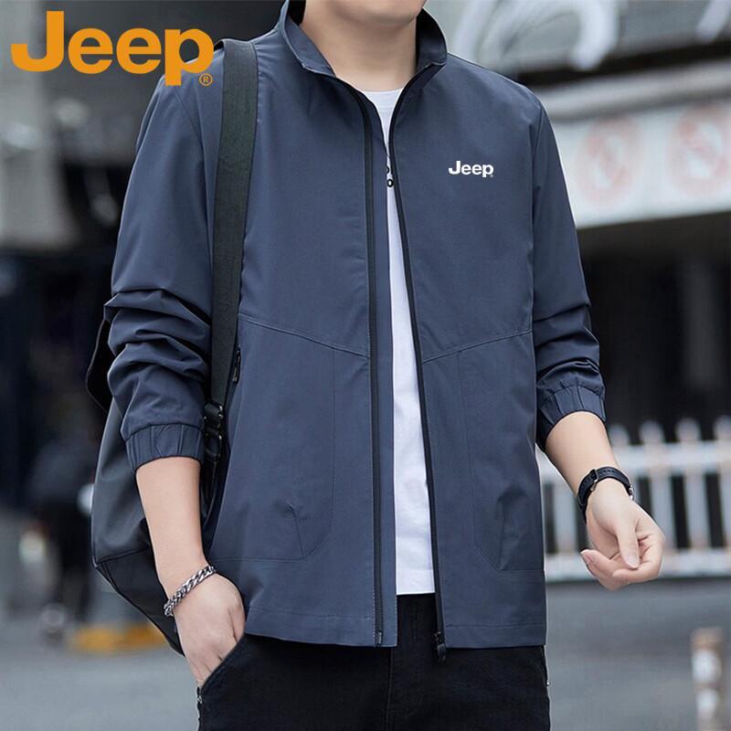 Jeep Men's Spring and Autumn Stand-Collar Windproof Casual Jacket