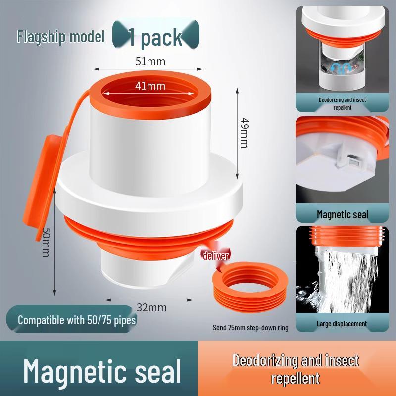 Universal Anti-Odor Drain Plug: Kitchen, Bathroom, Mop Sink & Sewer Seal - Prevents Backflow & Odor