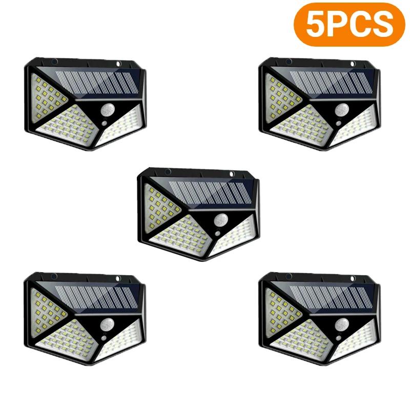 1-10Pcs 100 LED Solar Wall Lights Outdoor Solar Lamp PIR Motion Sensor Solar Powered Sunlight Street Light for Garden Light