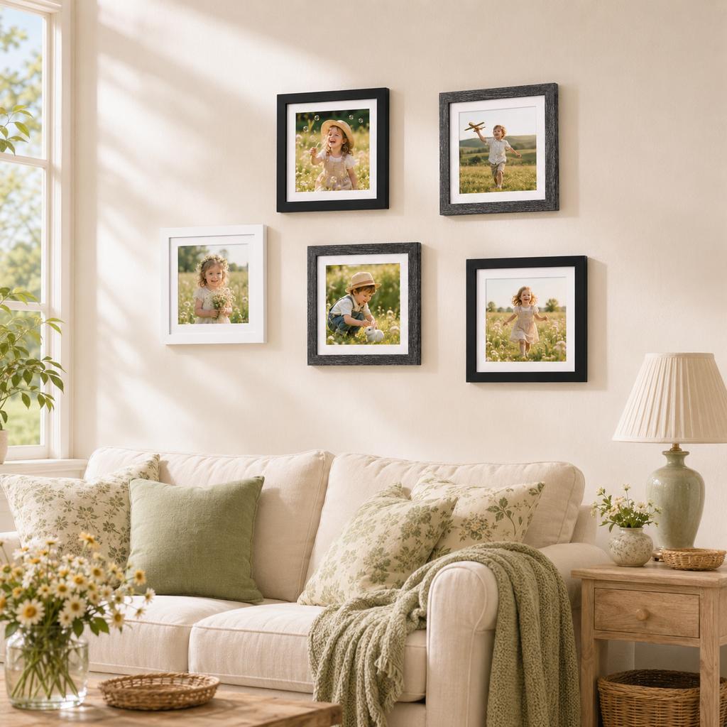 Wholesale Wood Picture Frame Durable Lightweight Square Photo Frame Wall Hanging Tabletop Home Decor 6x6 8x8 10x10 12x12 14x14