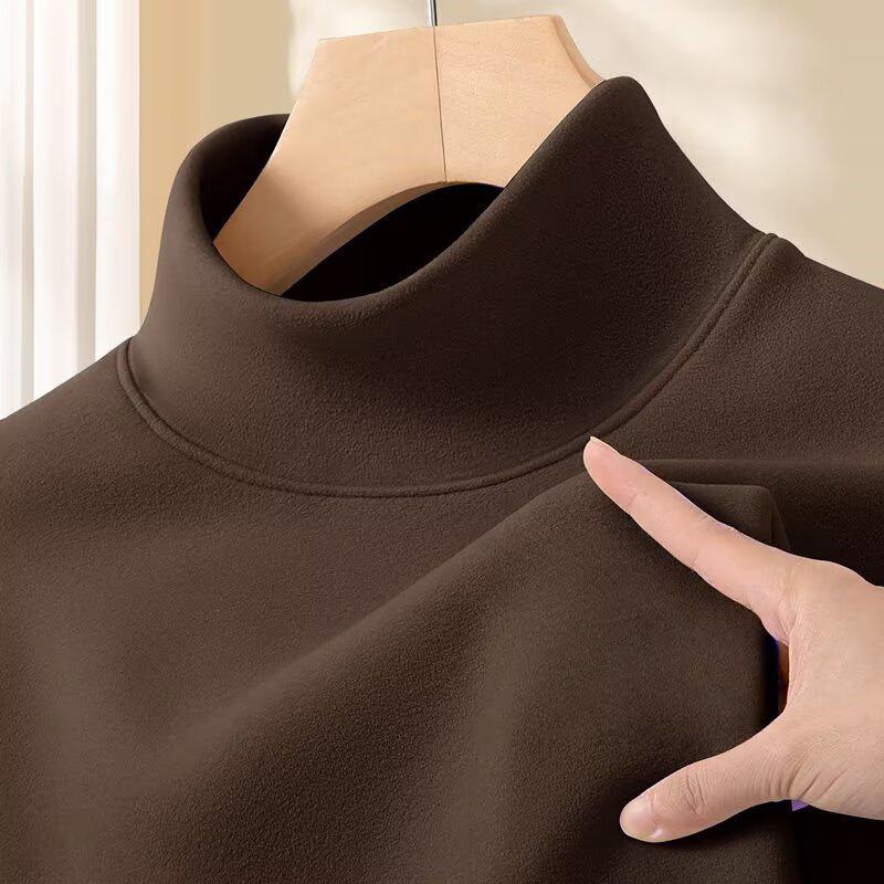2025 Men's Double-Sided German Velvet Base Layer Shirt: Winter Thickened, Fleece-Lined Long-Sleeve for Warmth in Autumn.