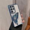 Suitable for Samsung S25ULTRA Electroplated Rhinestone Frame Glitter Butterfly Stand Mobile Phone Case A55 Full Inclusive Lens Film