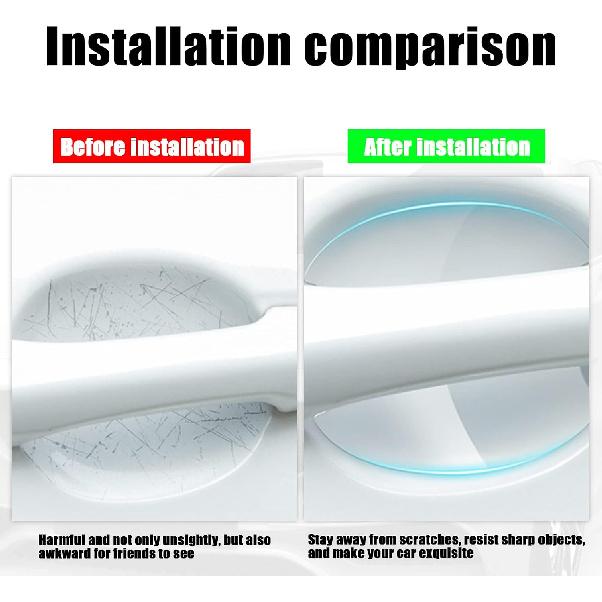 QODOLSI 4 PCS Car Door Bowl Protector, Transparent Scratch Protector, Universal Paint Protection Film