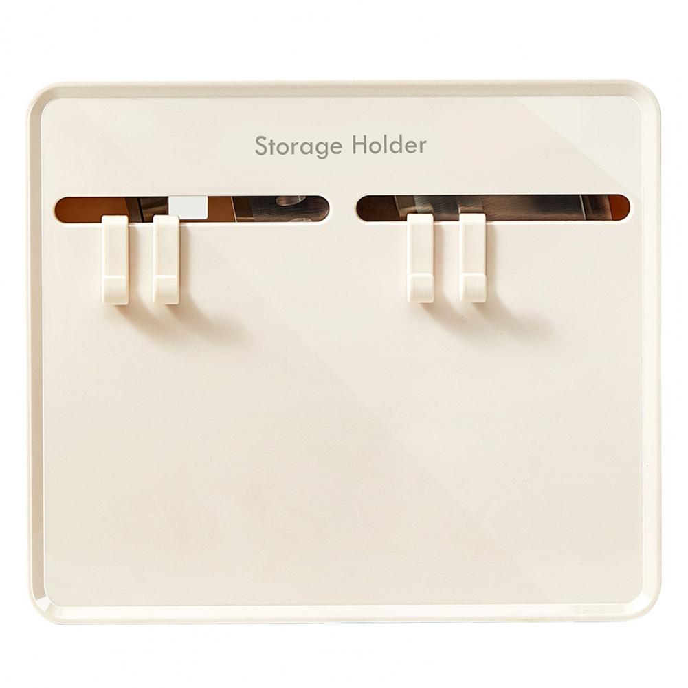 Knife Storage Rack Wall-mounted Knife Holder with Adhesive No-drilling Rust-resistant Kitchen Organizer Rack Ventilated Utensil бежевый