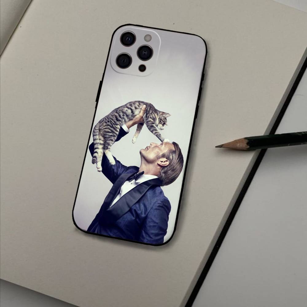 Mads M-Mikkelsen H-Hannibal Handyhülle Für iPhone 17 16 15 14 13 12 Max Plus Silikon Schwarze Hülle