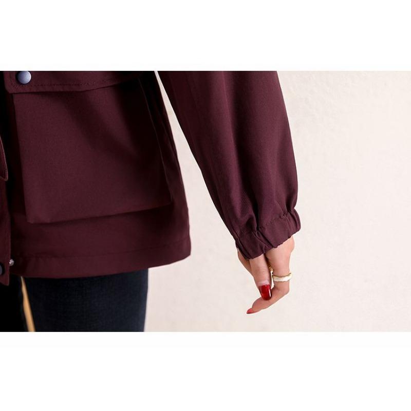 Elegant Women Hooded Trench Coat Slim Fit Spring Autumn Long Coat with Lining Casual Outerwear