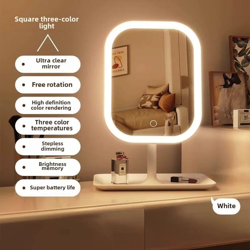 LED internet celebrity makeup mirror fill light mirror with light student dormitory desktop portable makeup mirror home makeup
