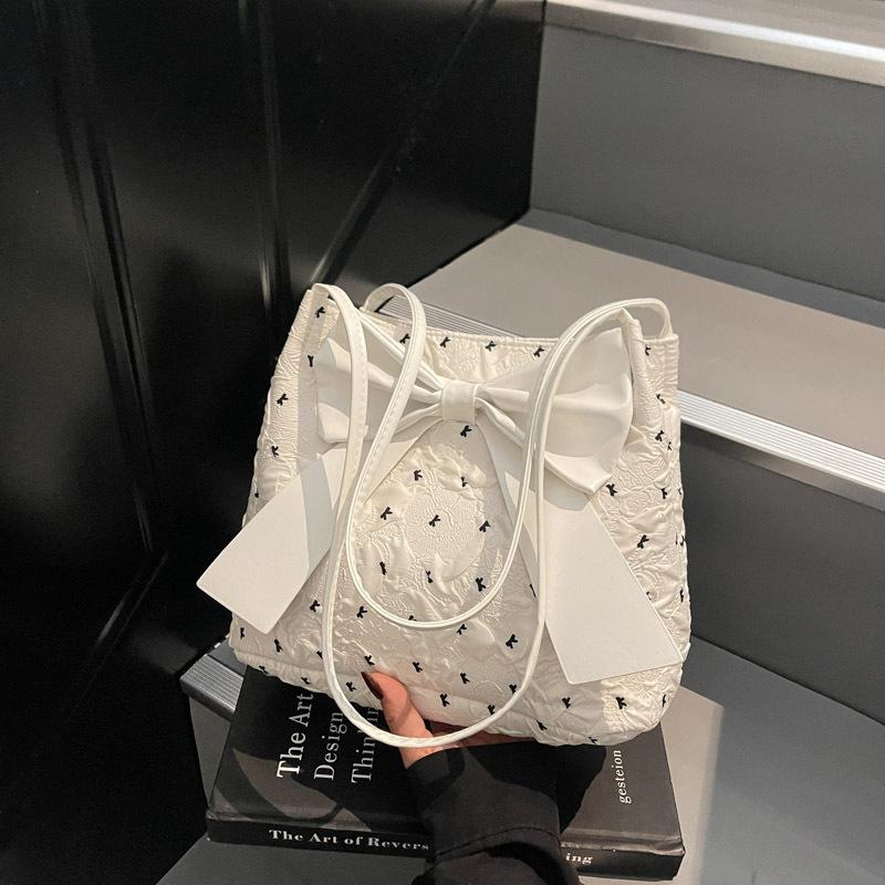 Polka Dot Schmetterling Schultertasche im koreanischen Stil für Damen, Modische Pendler-Tragetasche, Schicke Lässige Crossbody-Tasche