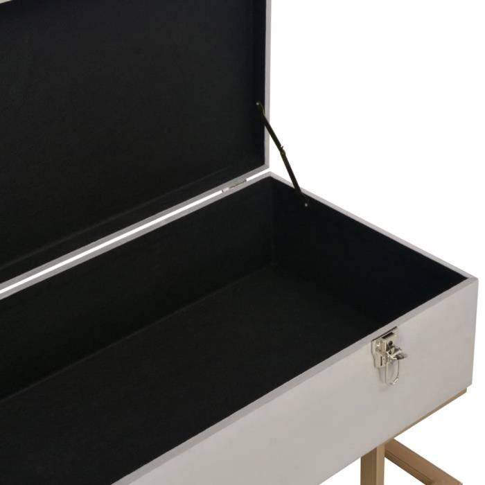 VidaXL Banc avec compartiment de rangement 105 cm Gris Velours