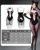 Bunny Girl Cosplay Large Size Bunny Suit Black x Pink Cat Girl Cosplay Costume High Leg Halloween Costume Event Photo Session x Pink Cat Girl [Kamizu