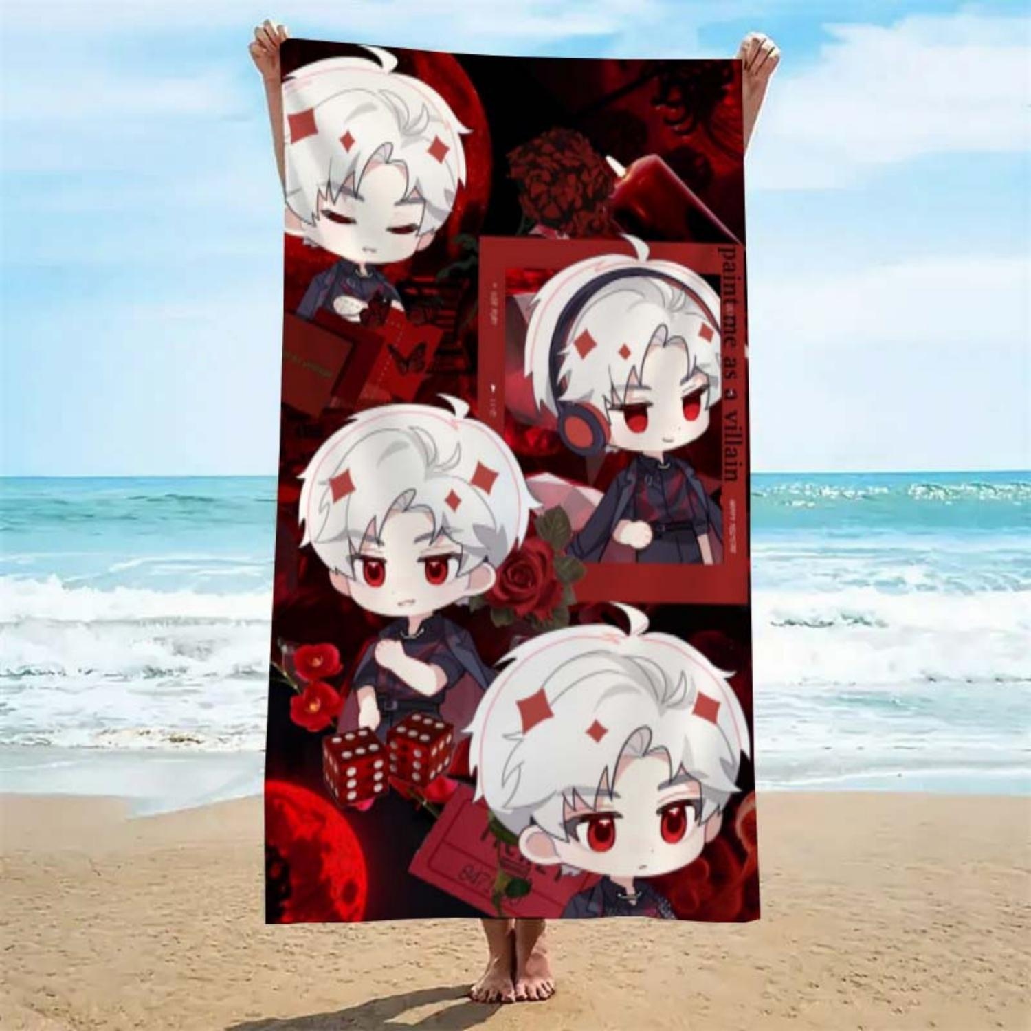 

Red-Eyed White-Haired Beach Towel,Quick-Drying,Comfortable,Soft and Highly Absorbent for Beach Outdoor Enthusiasts W40*H60(CM)