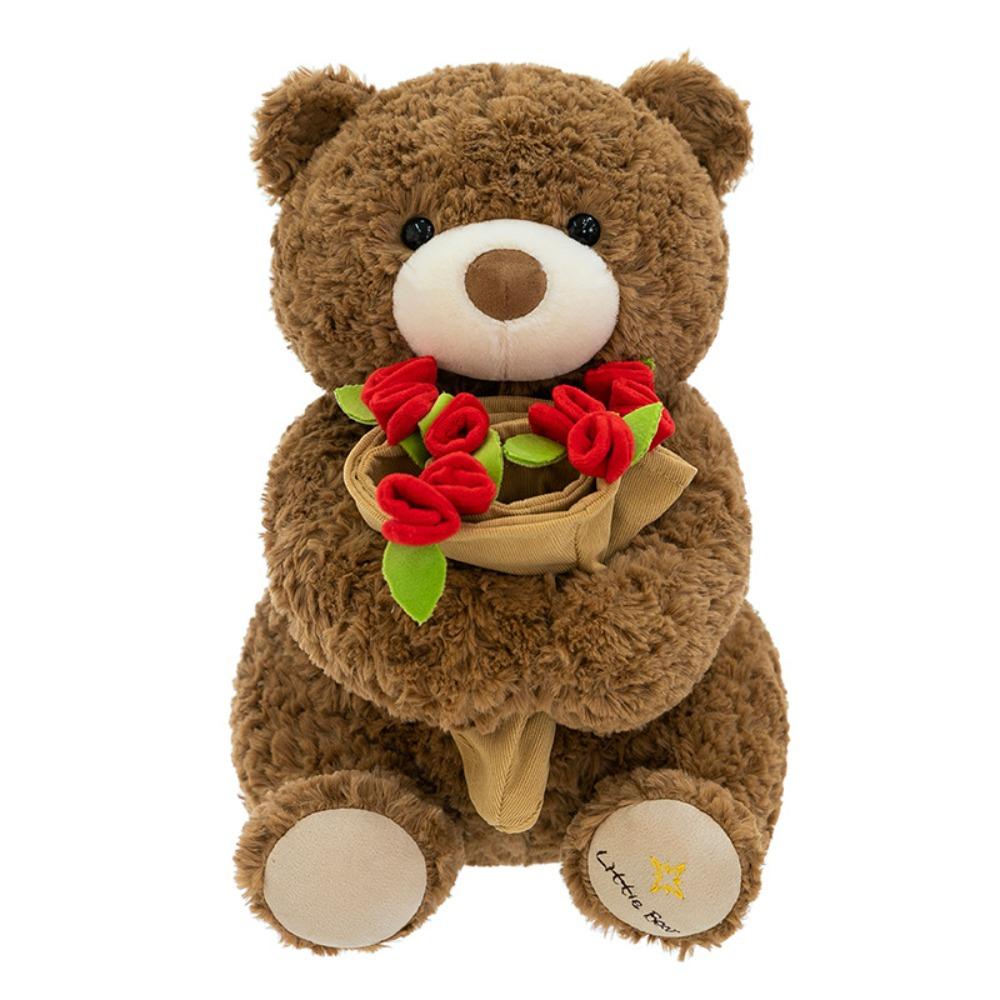 

Rose Flower Bear Plush Toys 30cm Stuffed Toy Kawaii Companion Doll Birthday Gift