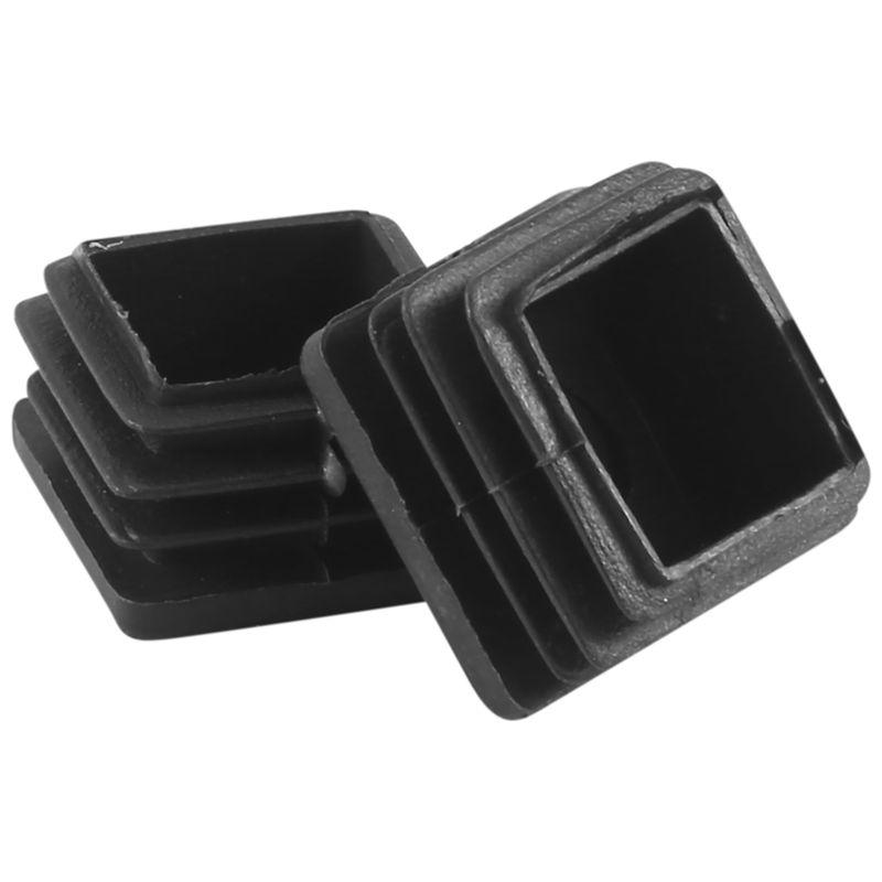 Good-Chair Leg Plastic Blanking End Cap Square Tube Insert Black 20Mmx20mm 50Pcs