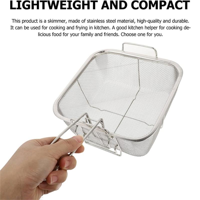 Stainless Steel Frying Basket Square Steaming Basket Convenient Cooking Tools Air Fryer Accessories for Air Fryers