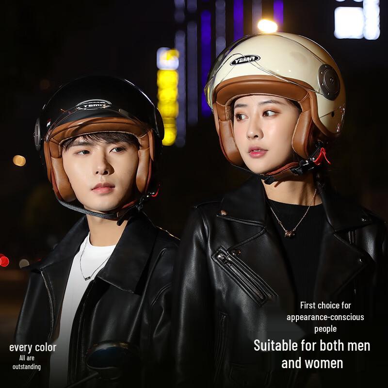 YEMA 611S Vintage 3/4 Motorcycle Helmet