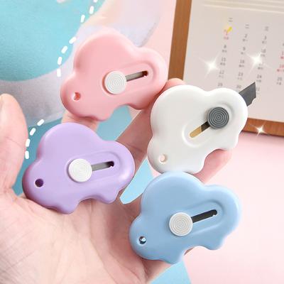 1 Adet Kawaii Mini Cep Araba Sanatı Maket Bıçağı Kutu Bıçağı Kağıt Kesici El Sanatları Ambalajı Doldurulabilir Bıçak Kırtasiye