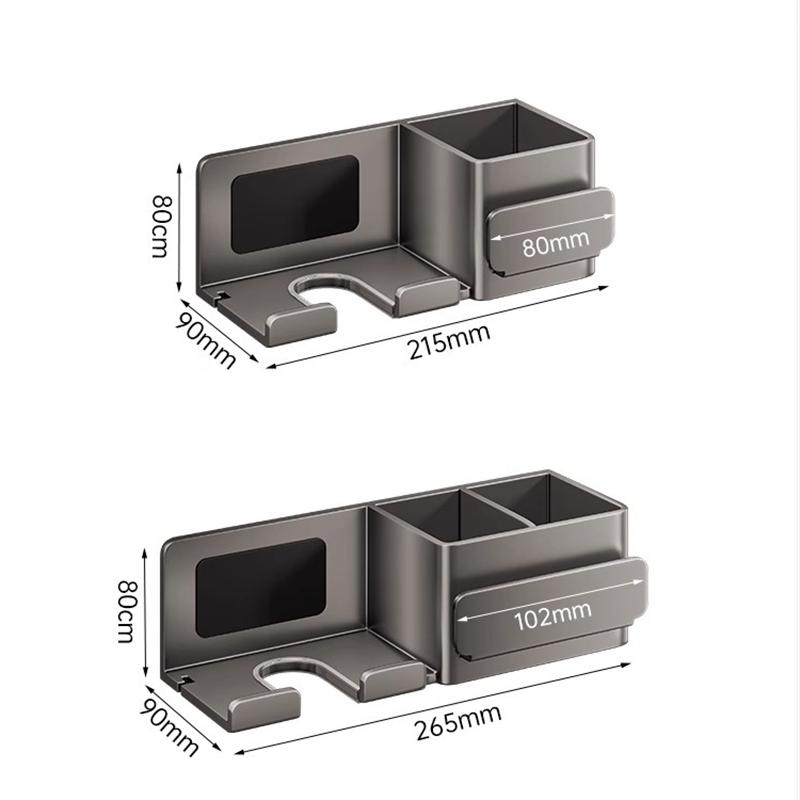 Gray Hair Dryer Holder Bathroom Shelf Dryer Cradle Black Shelves Shower Hairdryer Organizer Box Toilet Blower Holder Shelf