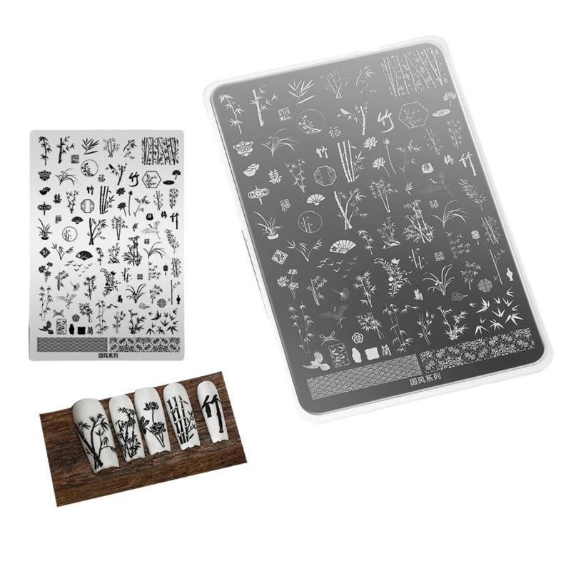 Professional Stainless Steel Nail Art Stamping Plate With Precise Engraved Patterns For Salon And DIY Manicure