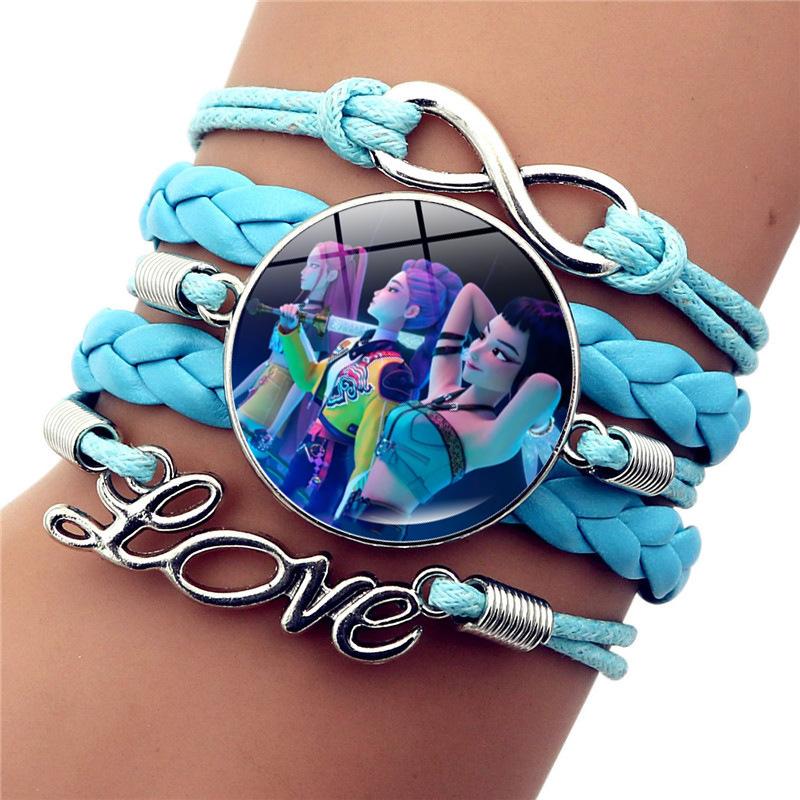 Anime Kpop Demon Hunters Cosplay Prop Rumi Mira Zoey Pulsera Trenzada Figura Pareja Pulseras Joyas Regalos Para Ni Os As Entertaining Safe