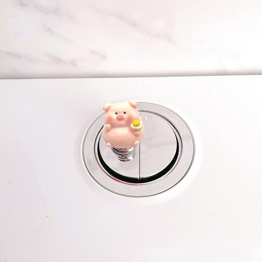Cute 3D Pig Toilet Presser Long Nail Protector Multi-useful Toilet Press Button Home Decor Toilet Press Tool Bathroom