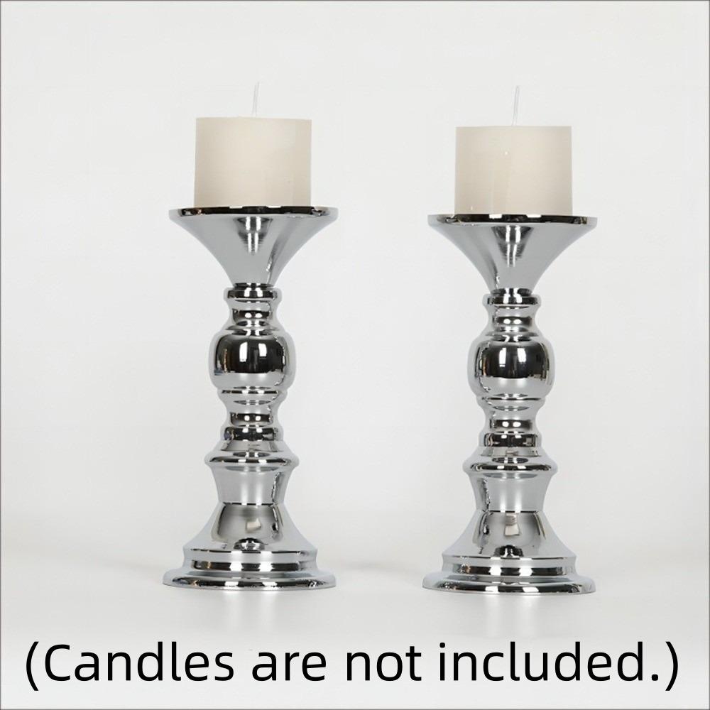 1/2Pcs Pillar Tabletop Candle Holders Vintage Elegant Metal Candlestick Holder Wedding Centerpieces Decoration