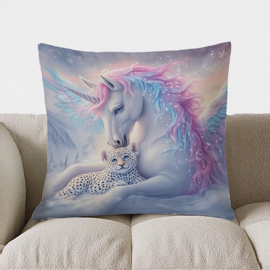 Home Decor Colorful Tree & Moon Night Scene Pillow Pattern Cushion Cover Suitable For Sofa Bedroom Car Pillow Cover