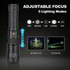 D2 90000 Lumens Rechargeable LED Tactical Flashlight 5 Modes Adjustable Focus 18650 26650 AAA Rechargeable Torch Light Lantern