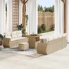 Elegant 10-piece Garden Sofa Set with Beige Cushions, 3-piece Garden Dining Set 3363786