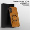 WANLONFENG YBP Series For Samsung Galaxy A35 5G Magnetic Case with Tempered Glass Film PU+TPU Phone Cover Large Cutout